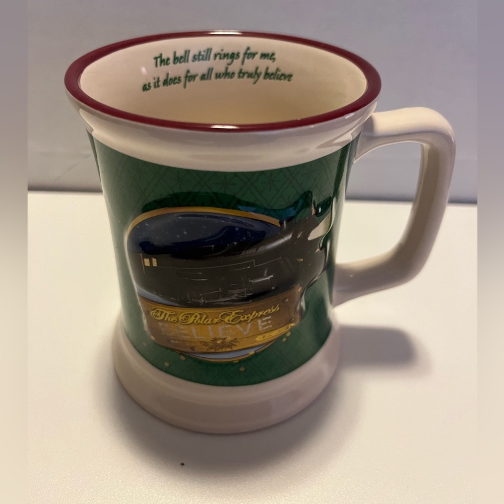 Polar Express Ceramic Mug - Green and Cream